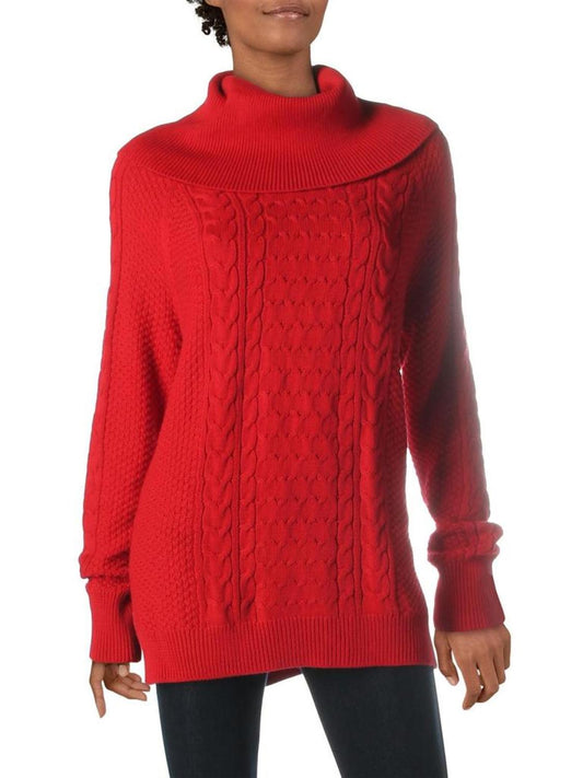 Womens Knit Cowl Neck Pullover Sweater