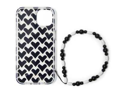 Modernist Hearts Printed TPU Phone Case 14 Pro Max with Wristlet