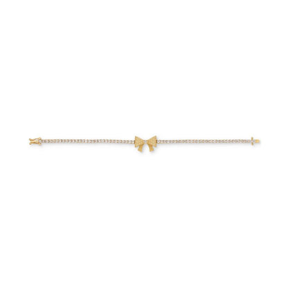 Gold-Tone Cubic Zirconia Bow Tennis Bracelet