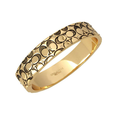 Quilted C Hinged Bangle Bracelet