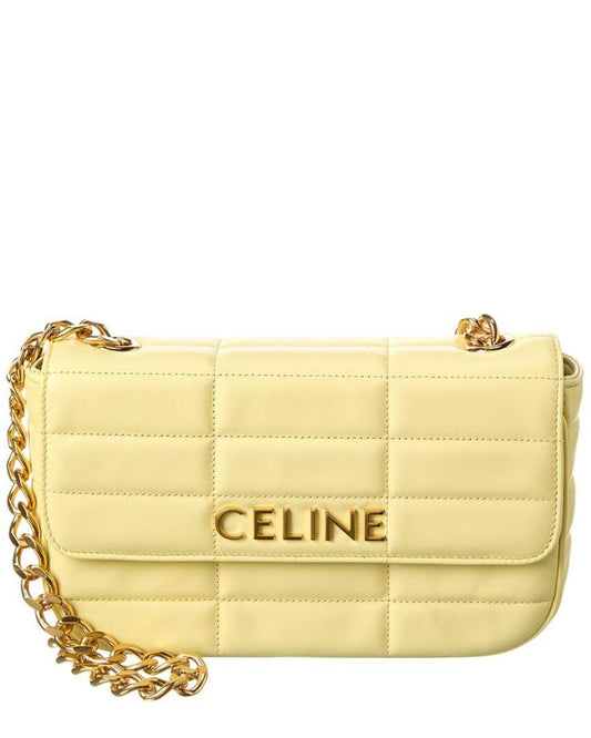 CELINE Monochrome Quilted Leather Shoulder Bag