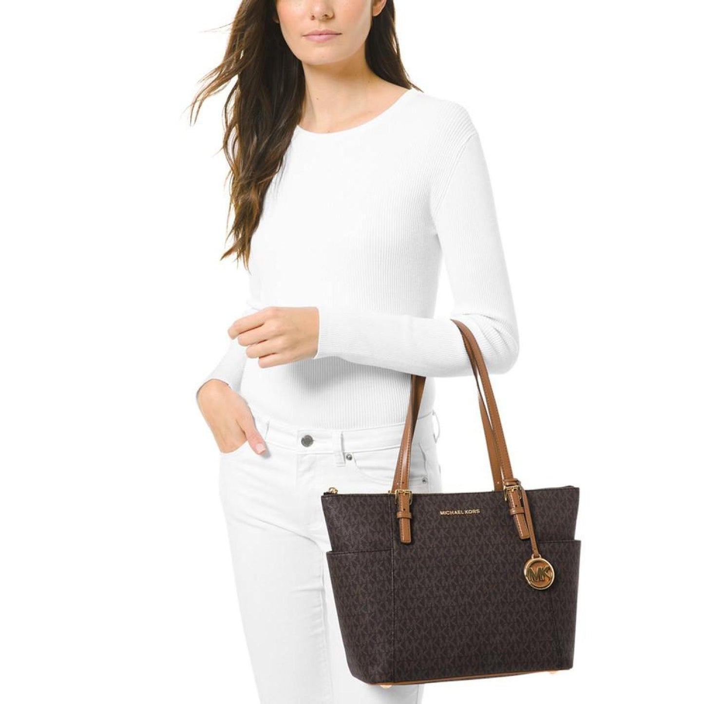 Logo Jet Set East West Top Zip Tote