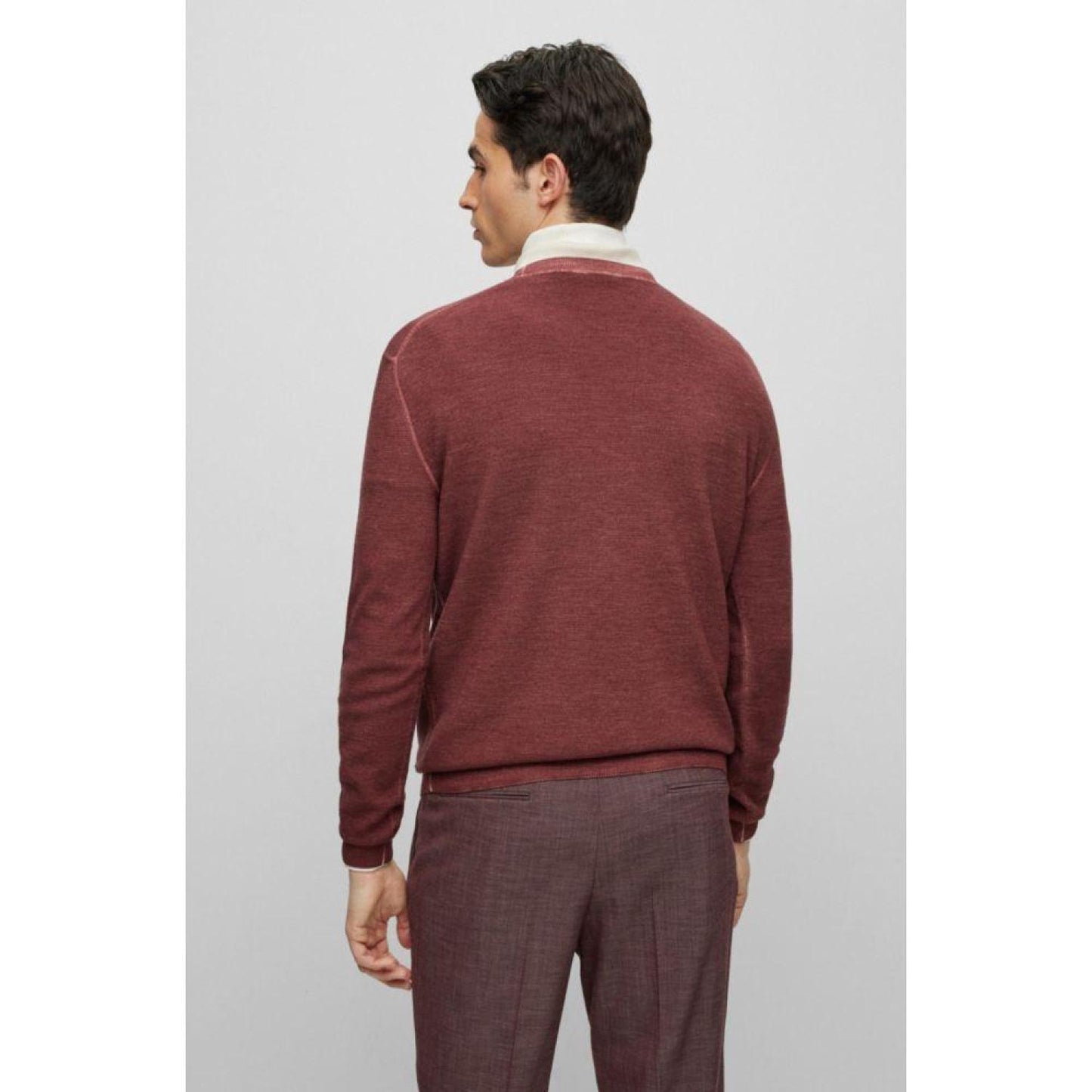 Structured-knit sweater in virgin wool, silk and cashmere