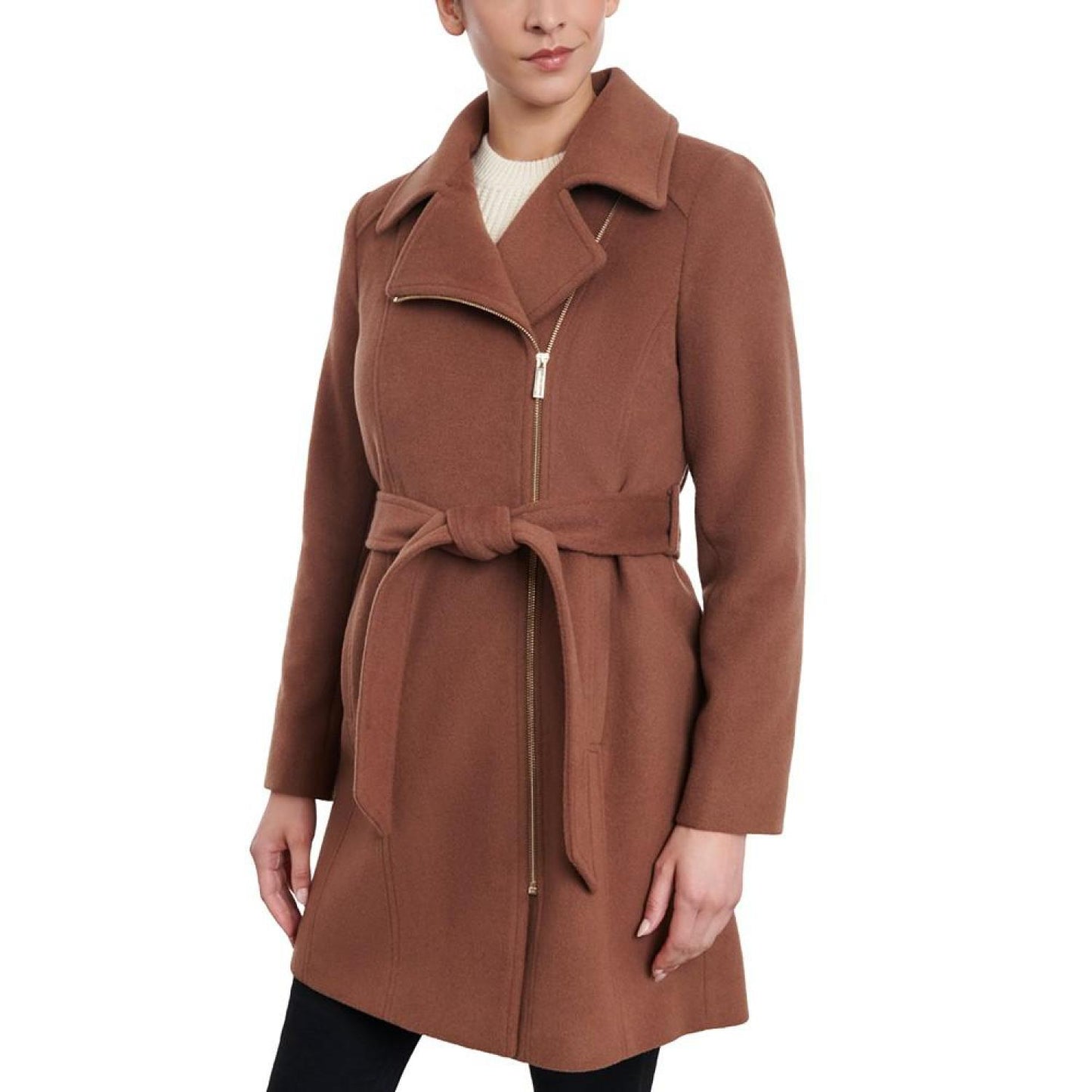 Women's Asymmetric Wool Blend Wrap Coat