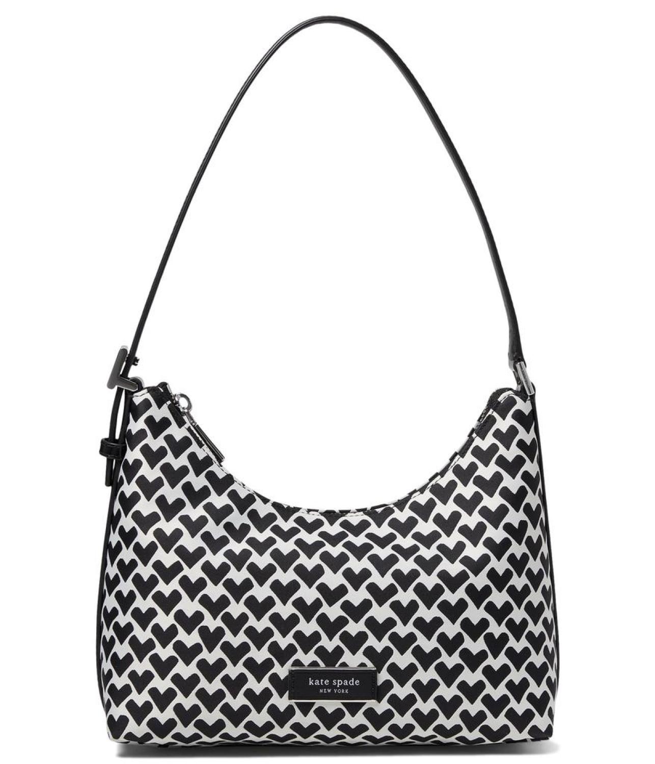 Sam Icon Modernist Hearts Jacquard Fabric Small Shoulder Bag