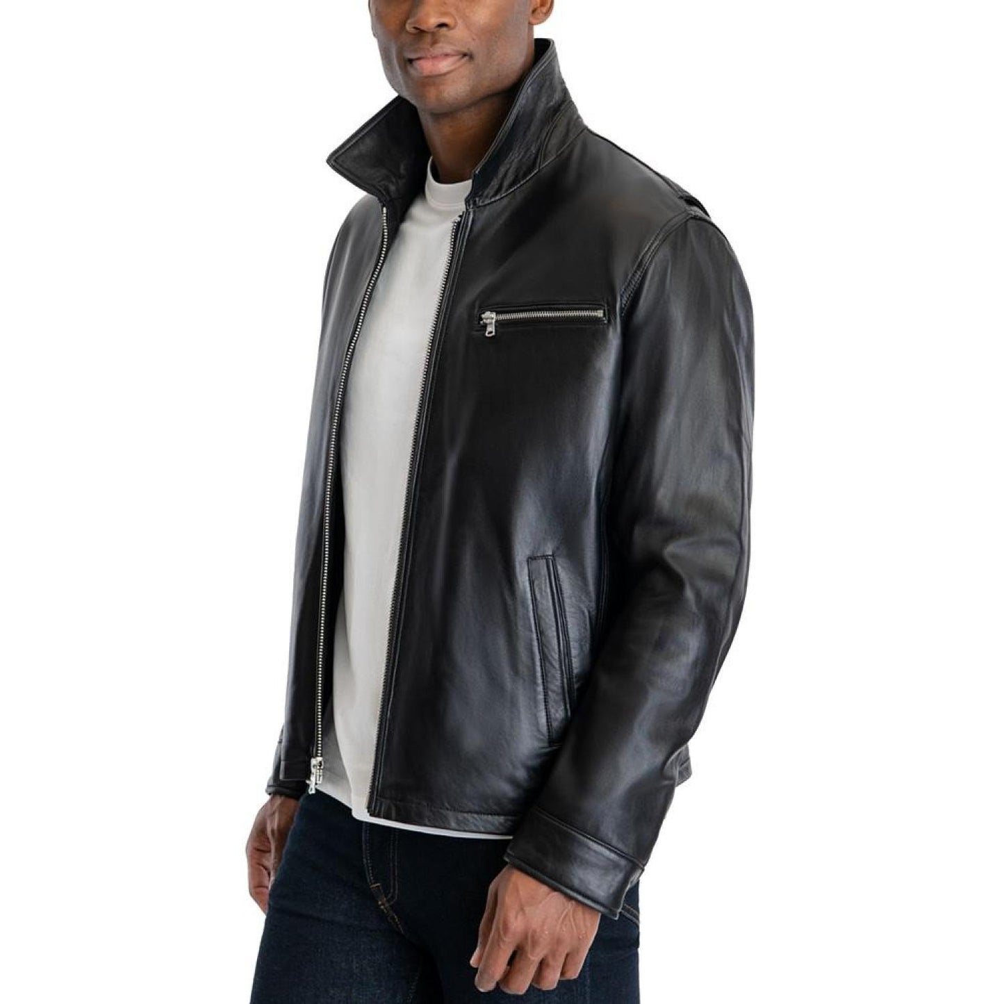 Men's James Dean Leather Jacket, Created for Macy's