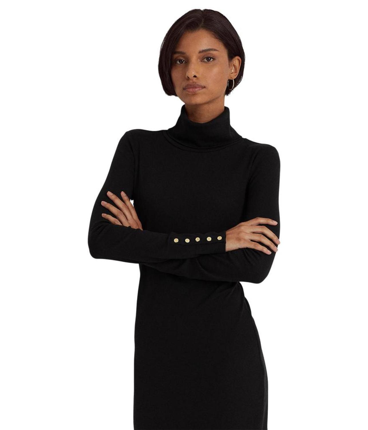 Cotton-Blend Turtleneck Dress