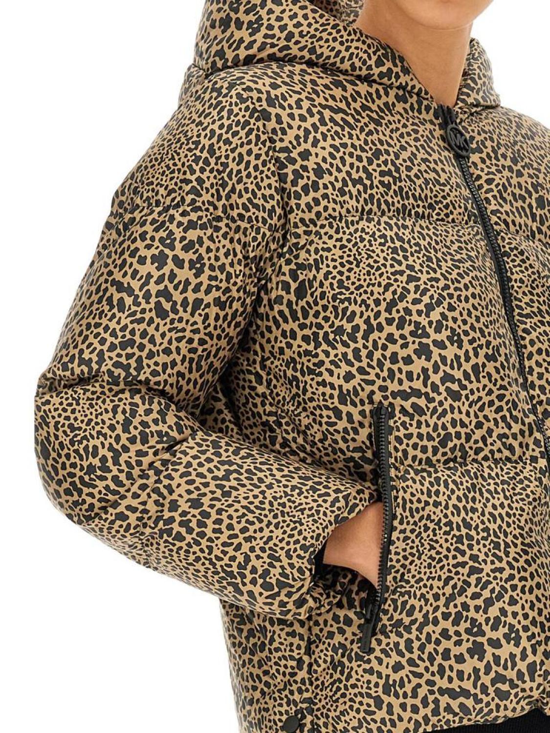 Michael kors on sale leopard puffer jacket