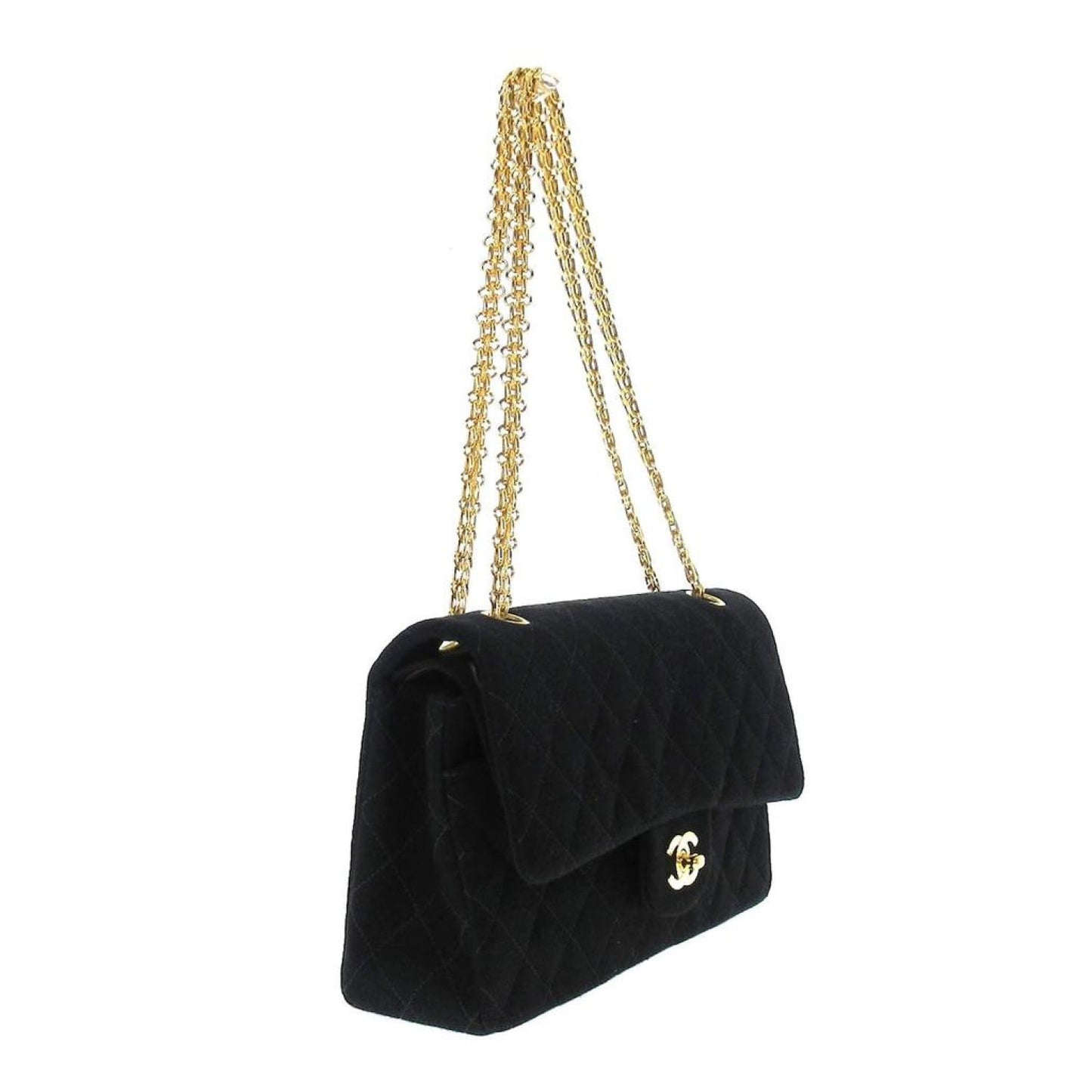 Chanel Double Flap  Cotton Shoulder Bag (Pre-Owned)