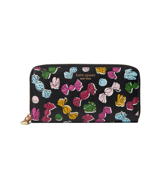 Bon Bon Candy Print Zip Around Continental Wallet