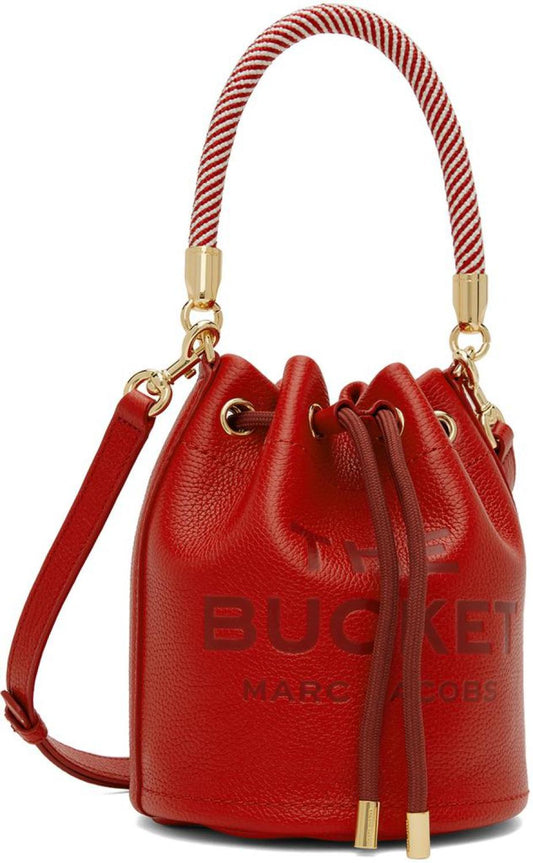 Red 'The Leather Bucket' Bag