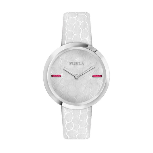 Furla Women's My Piper White Dial SS Calfskin Leather Watch