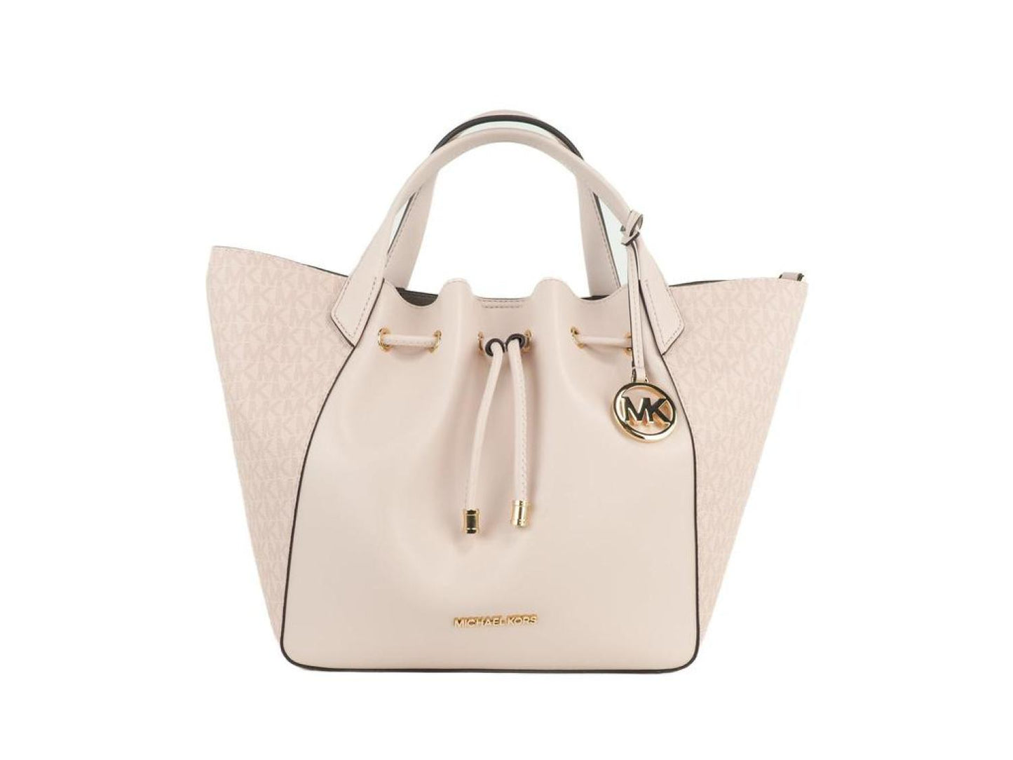 Michael Kors Phoebe Large Powder Blush PVC Leather Drawstring Grab Bag Women's Handbag