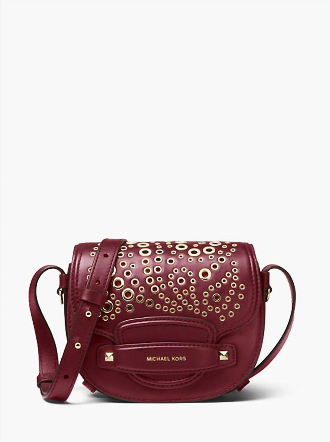 Cary Small Saddle Crossbody Bag In Oxblood