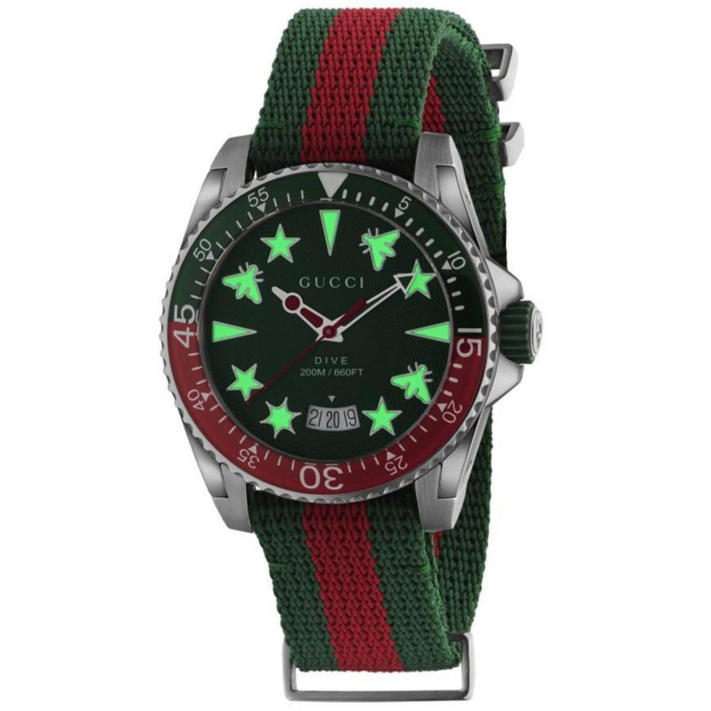 Dive Green & Red Fabric Strap Watch 40mm