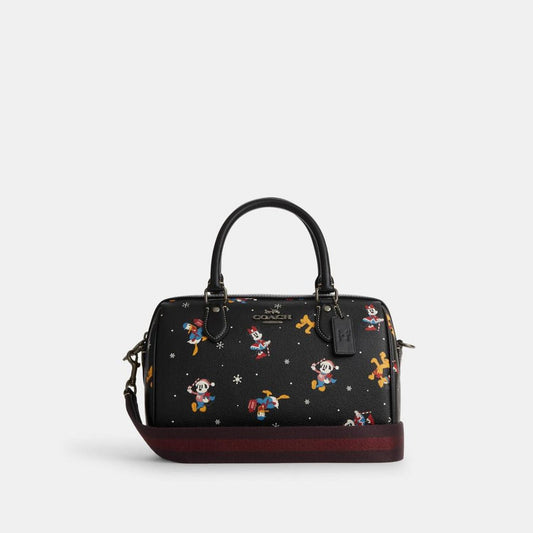 Coach Outlet Disney X Coach Rowan Satchel With Holiday Print