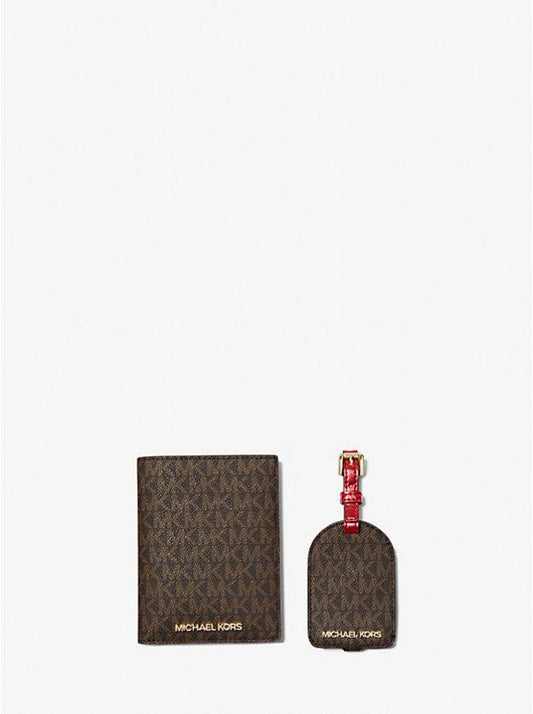 Signature Logo Passport Case and Luggage Tag Gift Set