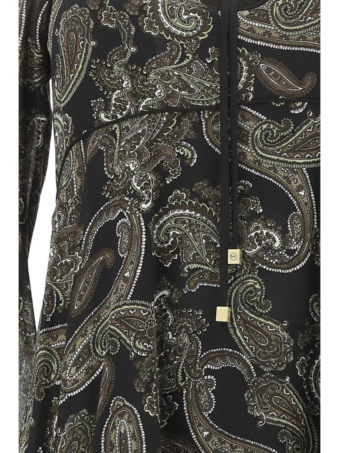 Michael Michael Kors Paisley Printed Long-Sleeved Dress