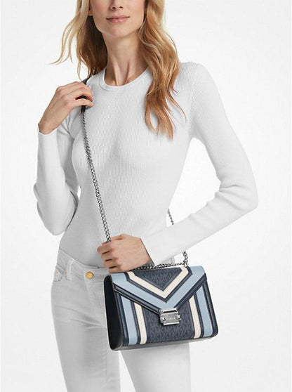 Whitney Medium Color-Block and Signature Logo Shoulder Bag