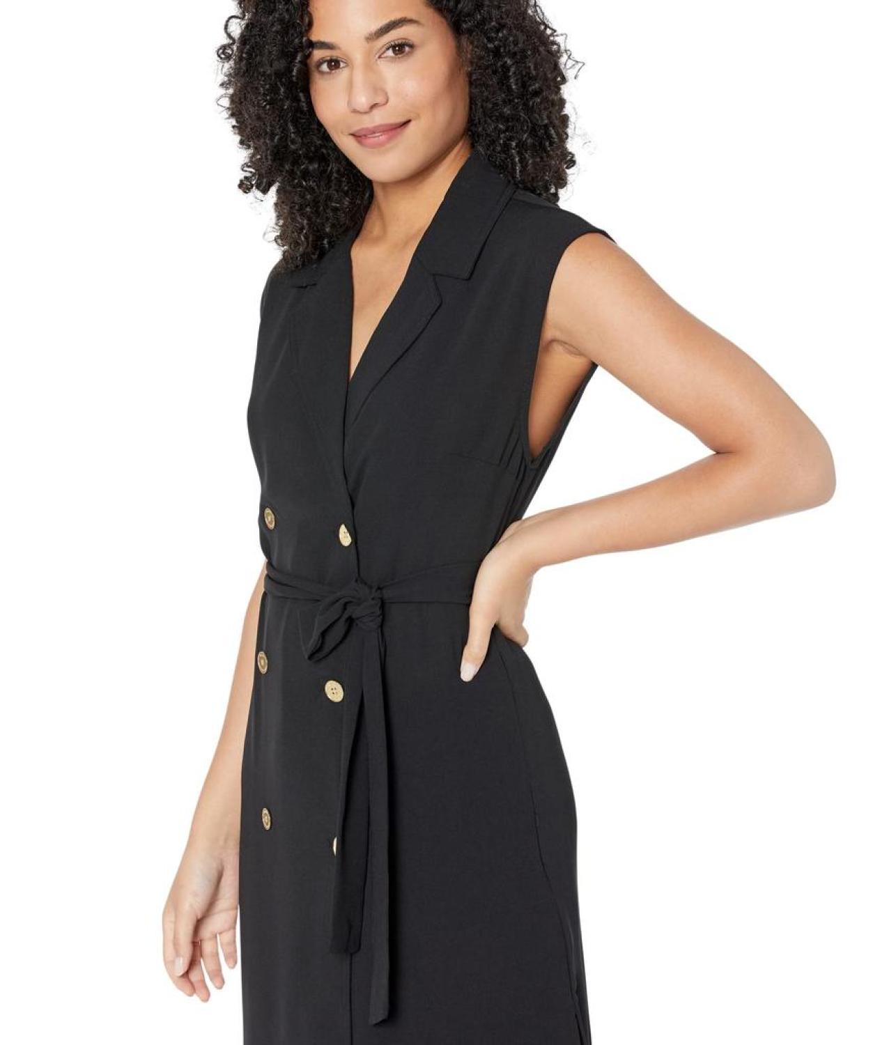 Drapey Crepe Trench Dress