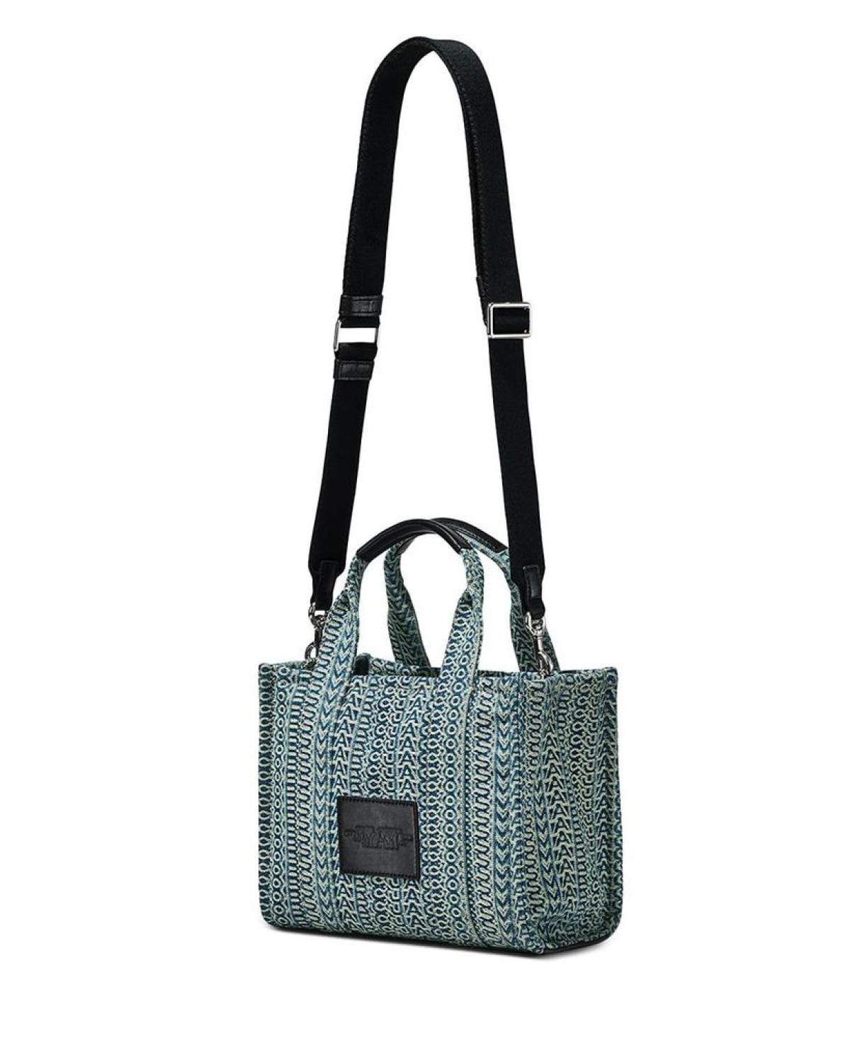 The Washed Monogram Denim Small Tote Bag