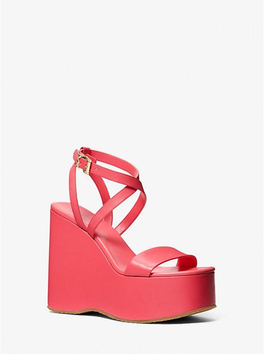 Paola Leather Wedge Sandal