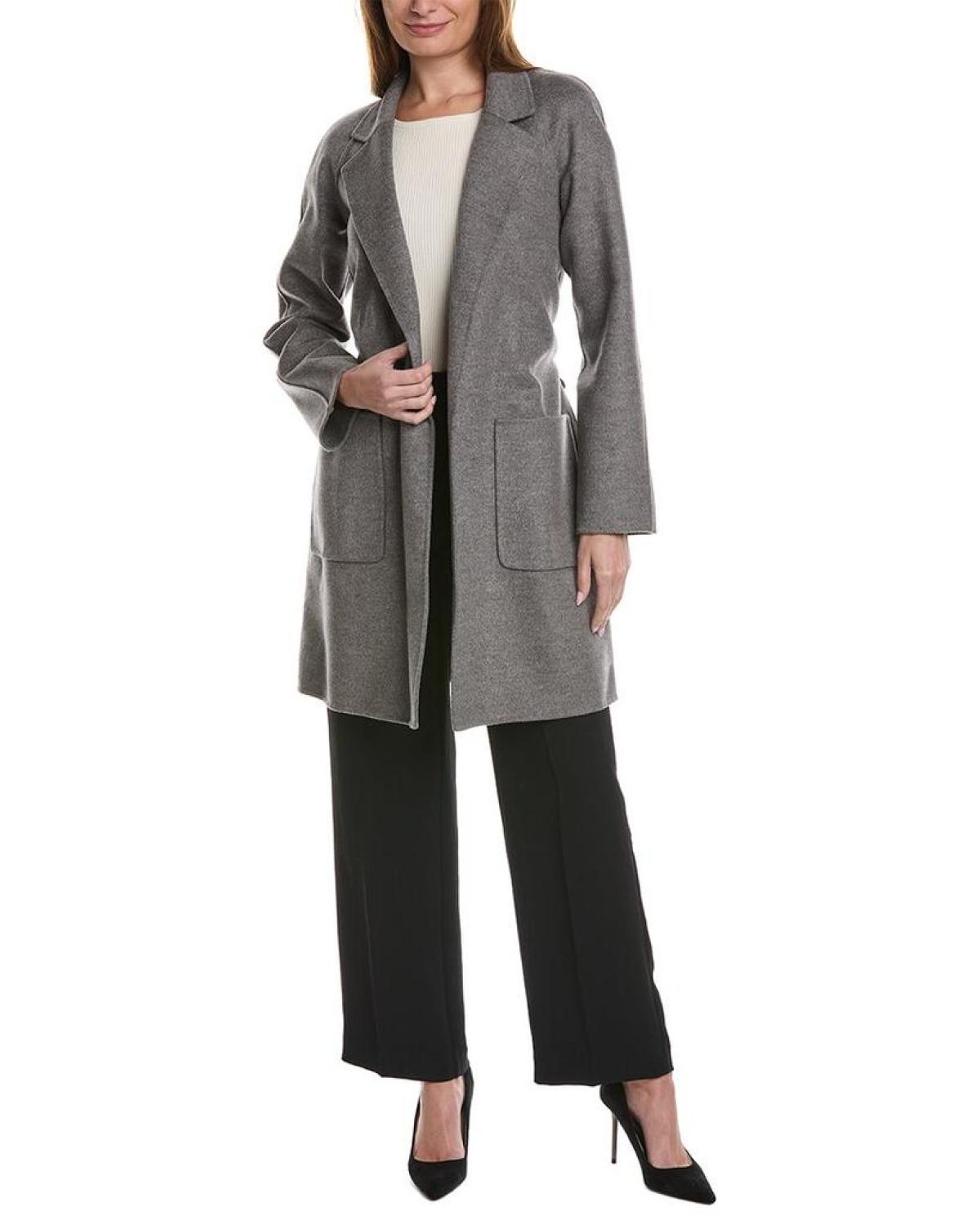 Michael Kors Collection Melton Wool Bathrobe Coat