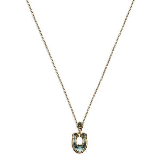 Faux Stone Signature Crystal C Pendant Necklace