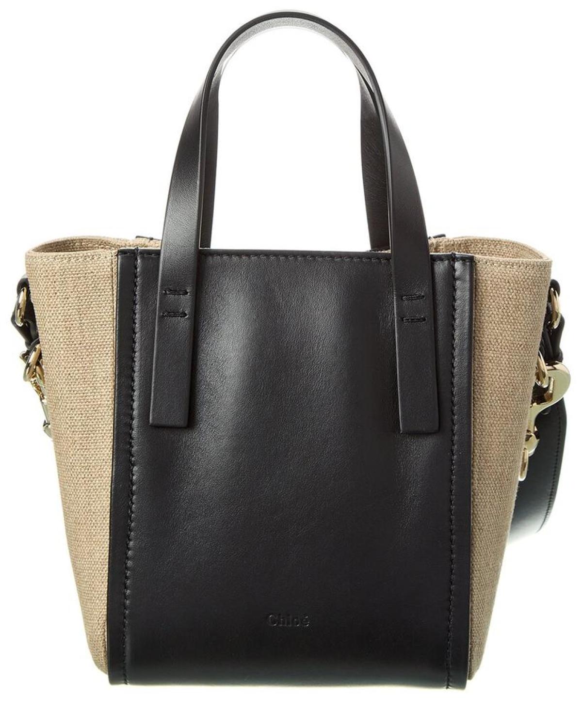 Chloé Sense Small Linen & Leather Tote