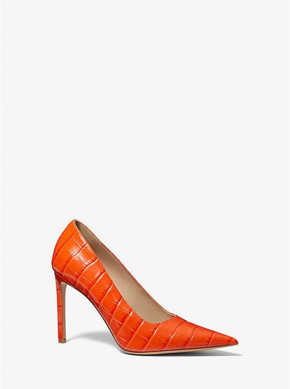 Martine Crocodile Embossed Leather Pump