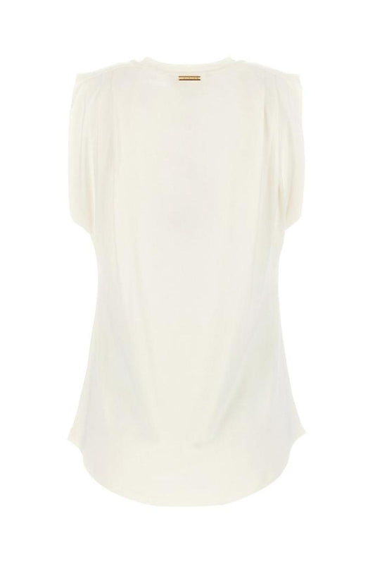 Michael Michael Kors Crewneck Pleated Sleeveless Top