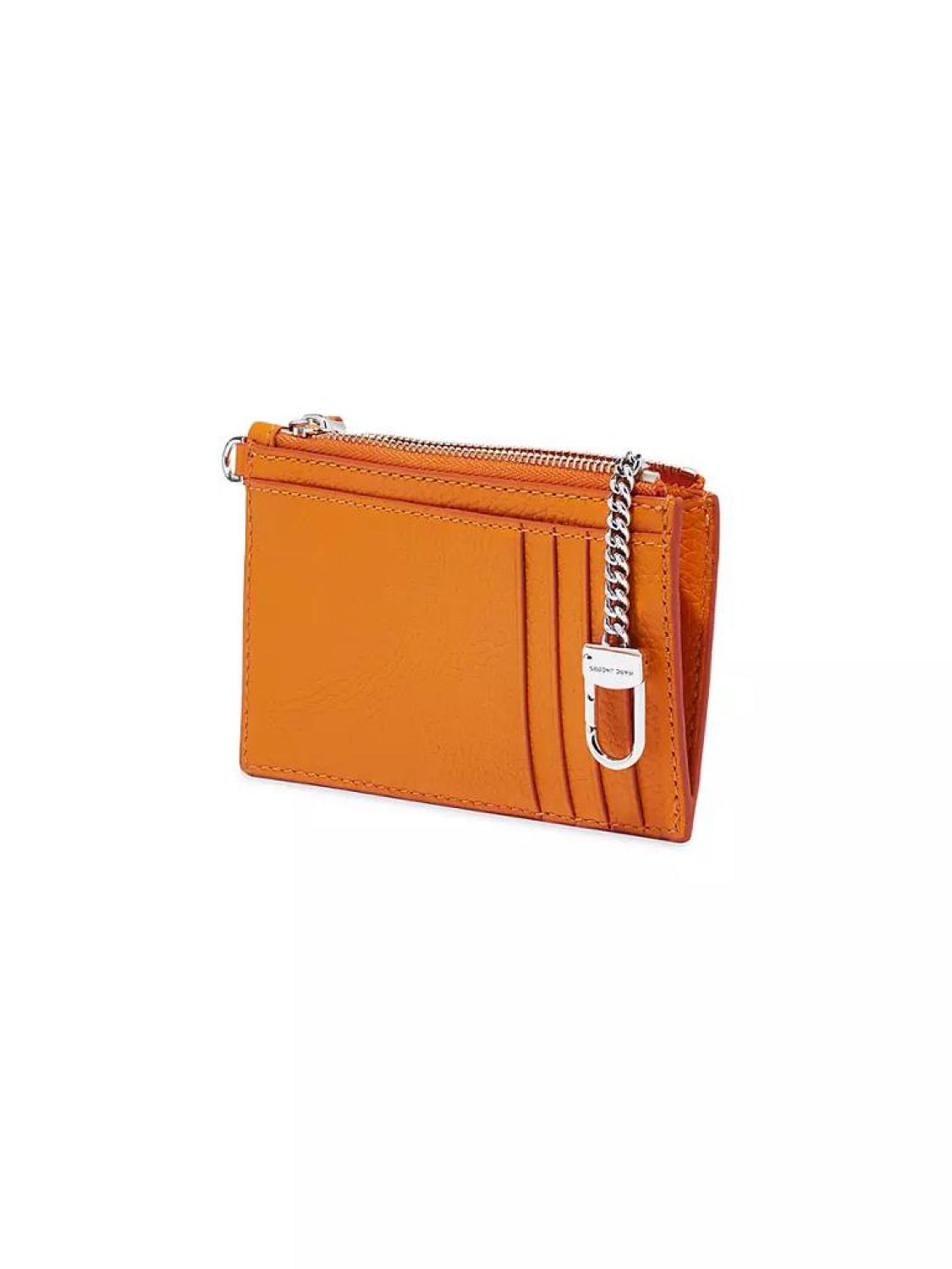 The Leather Top Zip Wristlet