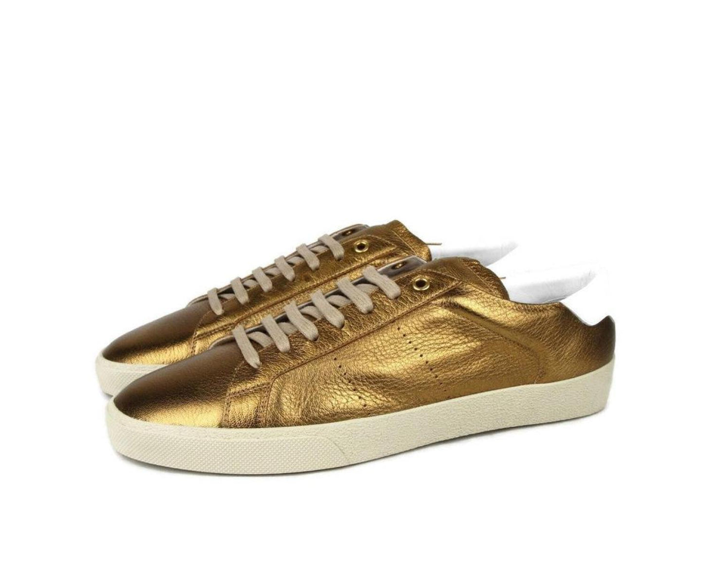 Saint Laurent Men's  Metallic Leather SL06 Sneakers