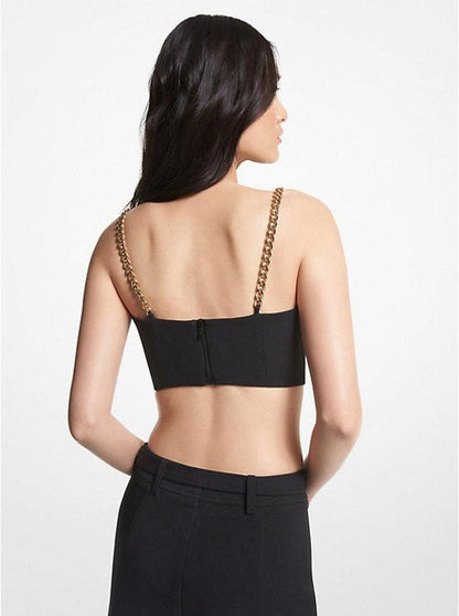 Stretch Crepe Bustier Top