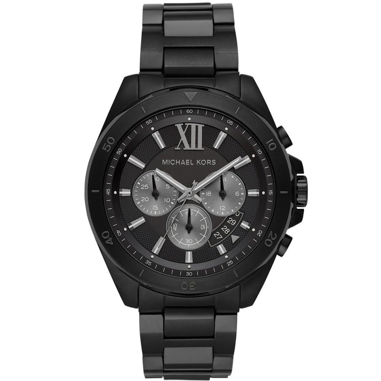 Men's Brecken Chronograph Black Stainless Steel Bracelet Watch 45mm