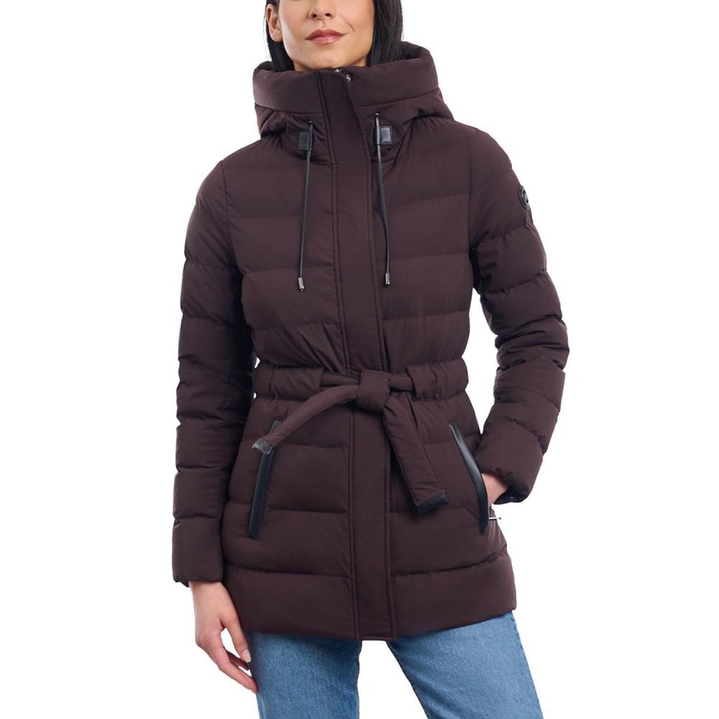 Women's Belted Packable Puffer Coat