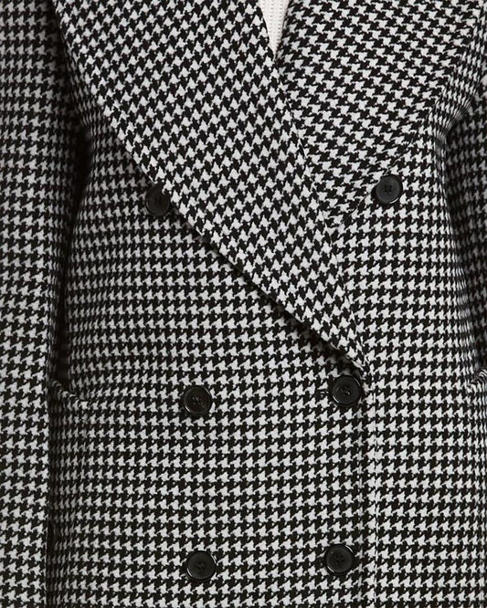 Michael Kors Collection Dogtooth Melton Wool Coat