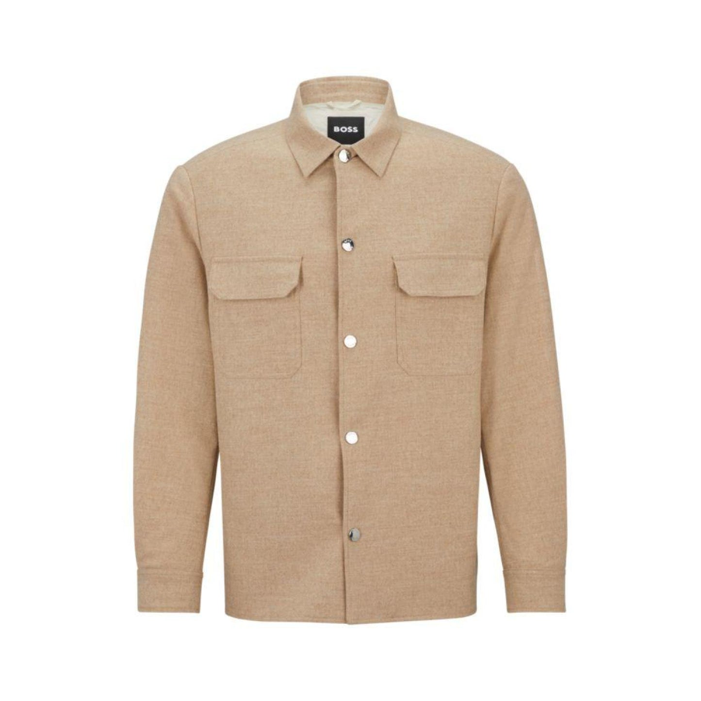 Relaxed-fit overshirt in stretch fabric with press studs