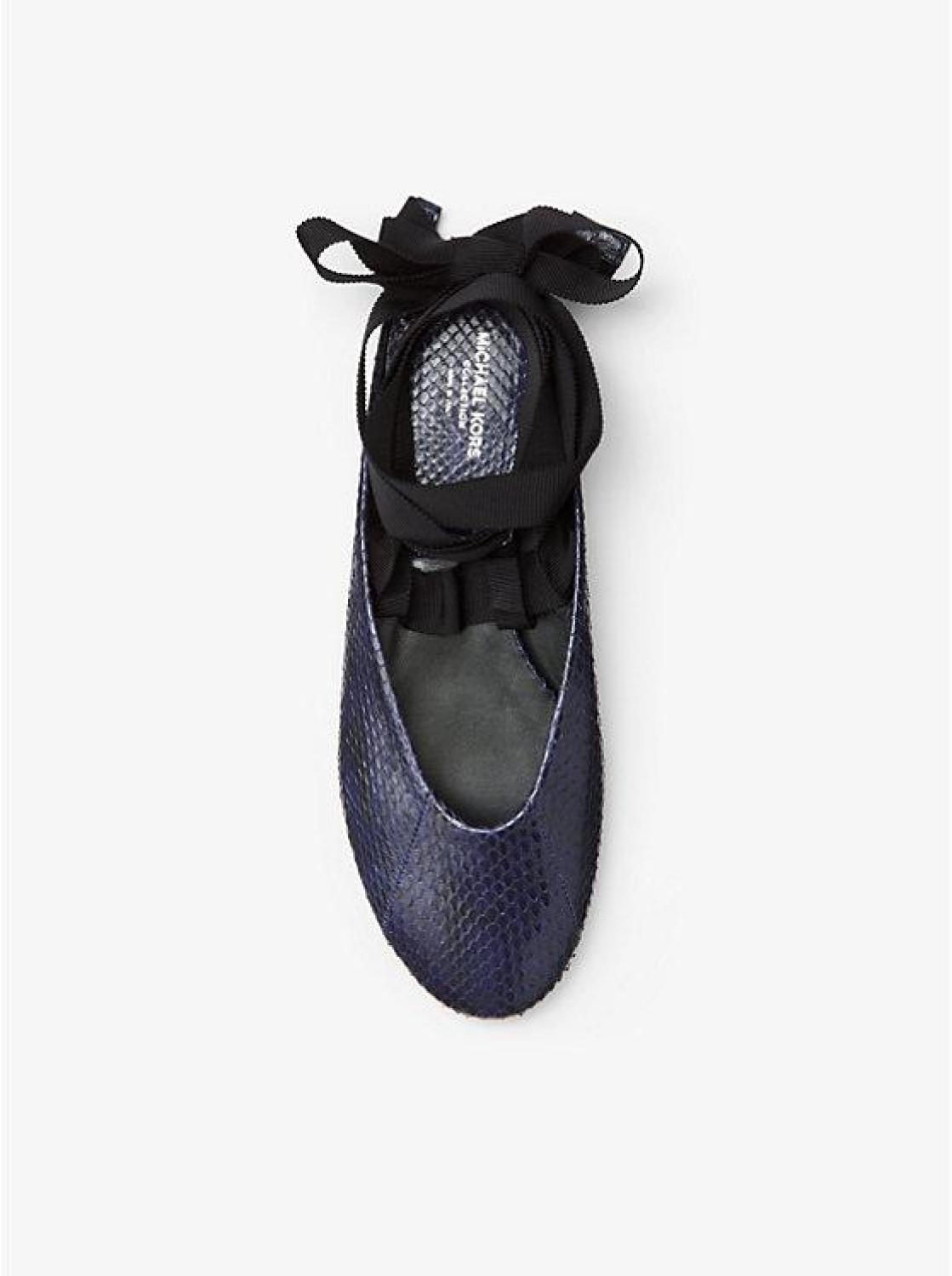 Maren Snakeskin Lace-Up Flat