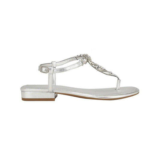 Women's Jiarella Flat T Strap Hardware Accent Sandals