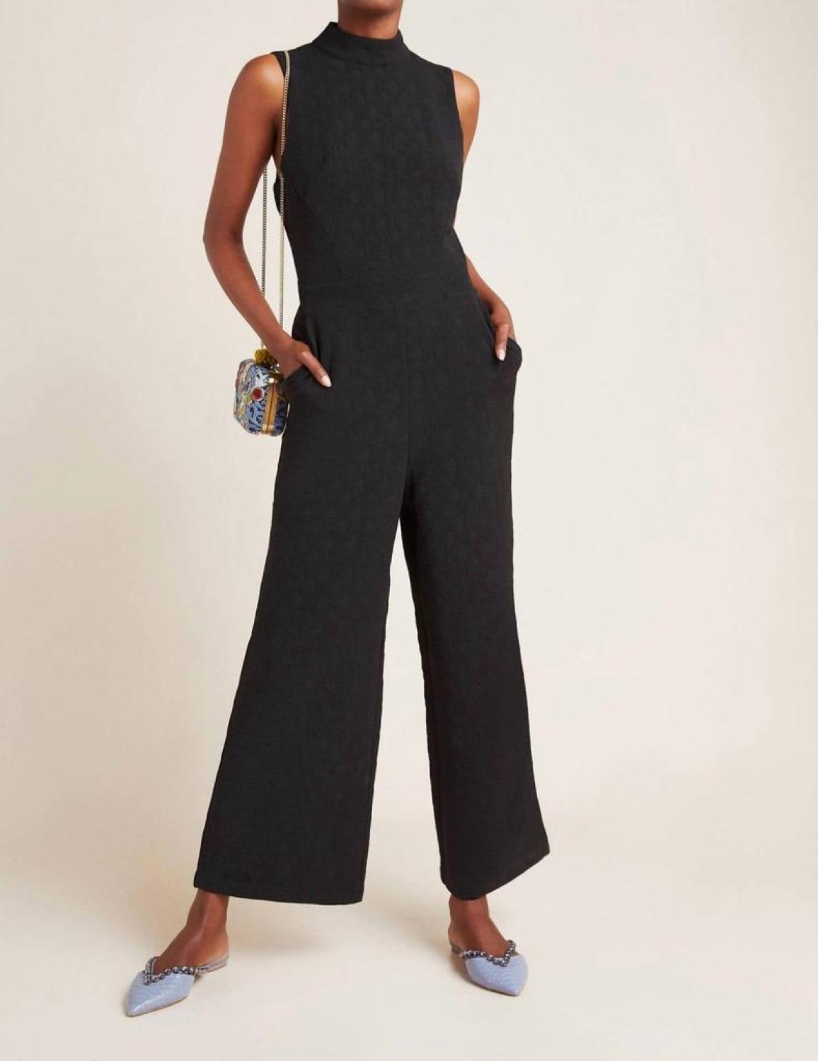 Charley Mock Neck Jumpsuit In Black