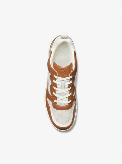 Baxter Logo Jacquard and Leather Sneaker