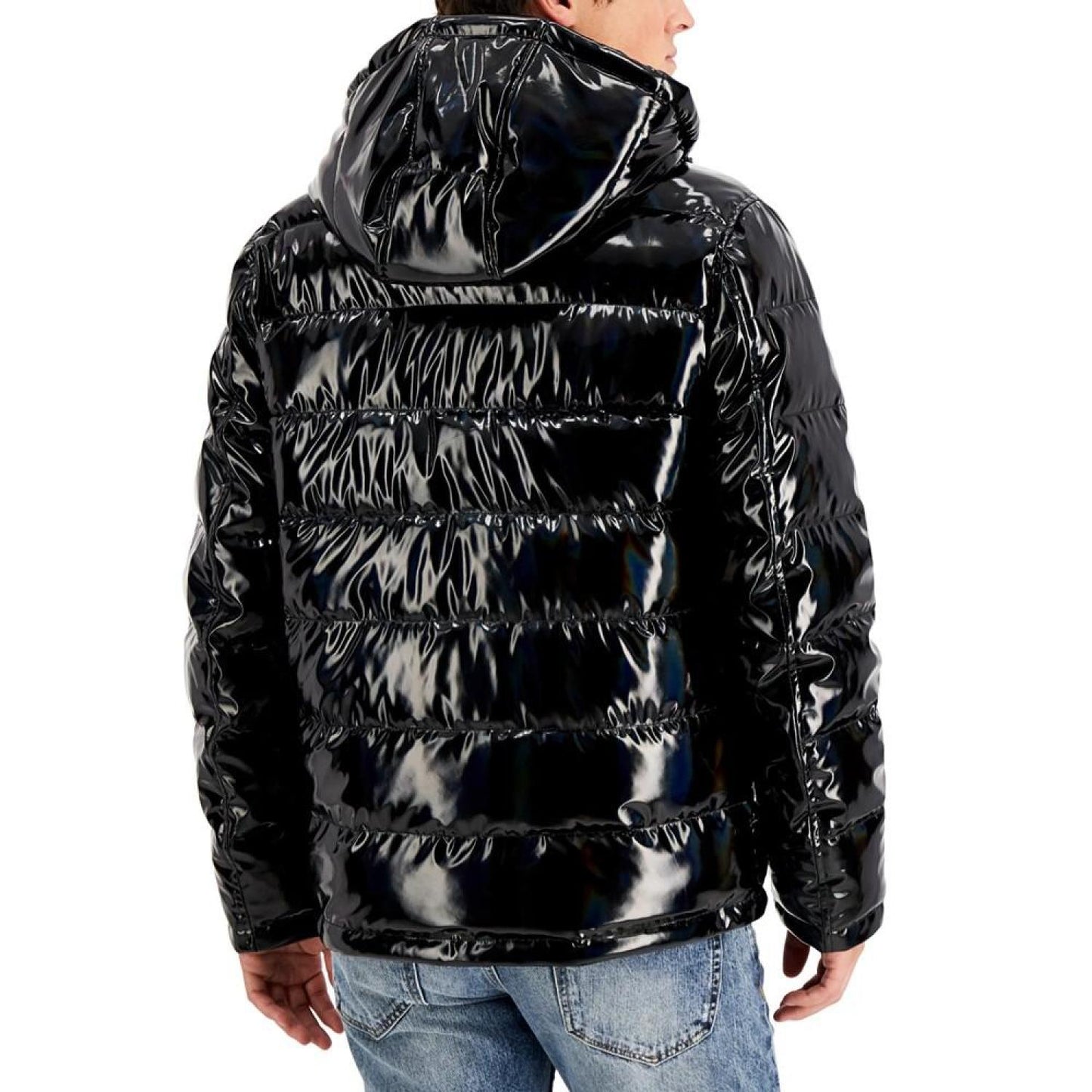 Men's Holographic Hooded Puffer Jacket