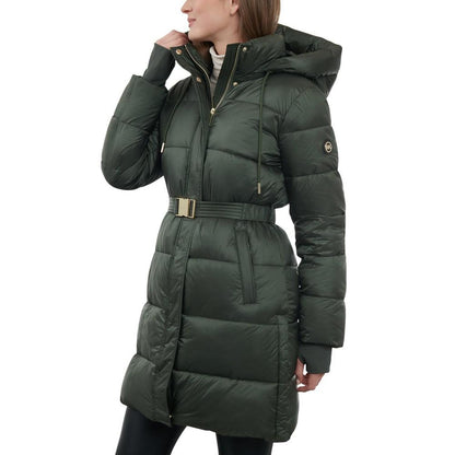 Women's Hooded Belted Puffer Coat