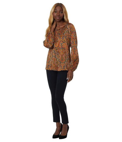 Multi Paisley Peasant Top