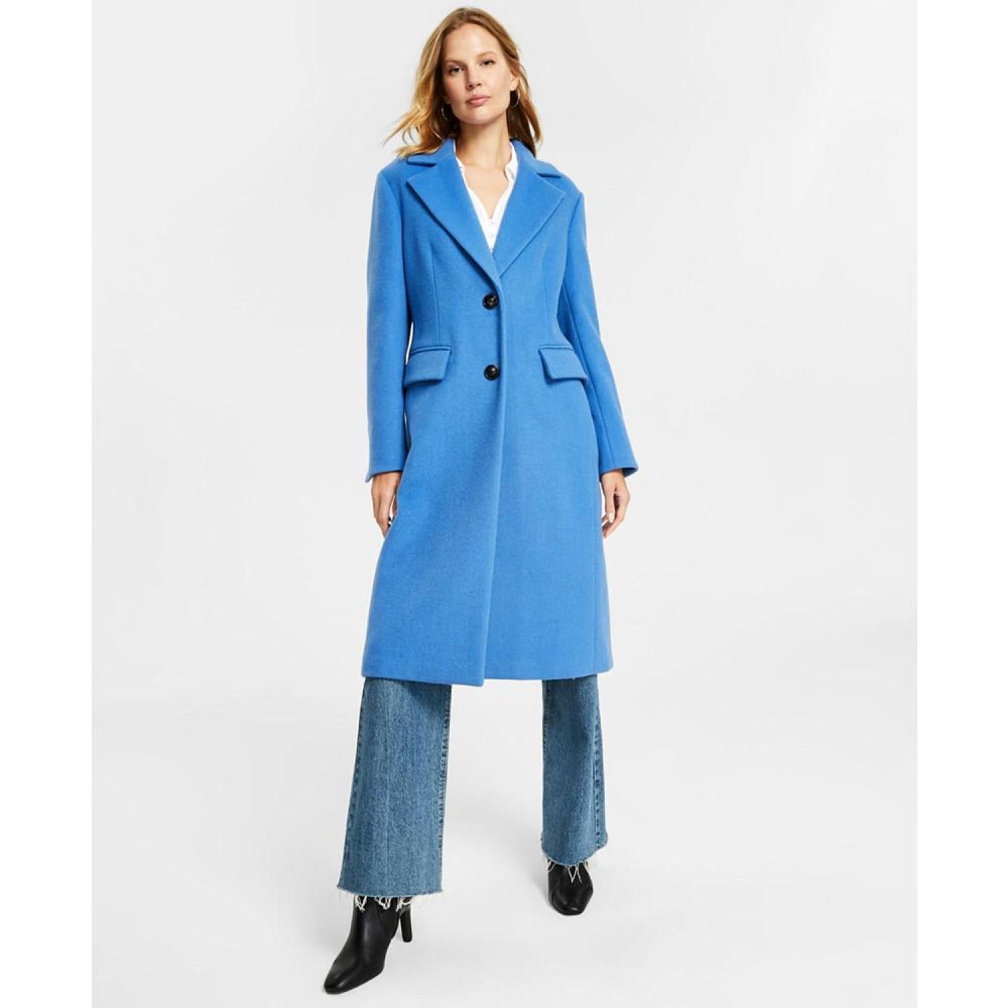 Women's Single-Breasted Wool Blend Coat, Created for Macy's