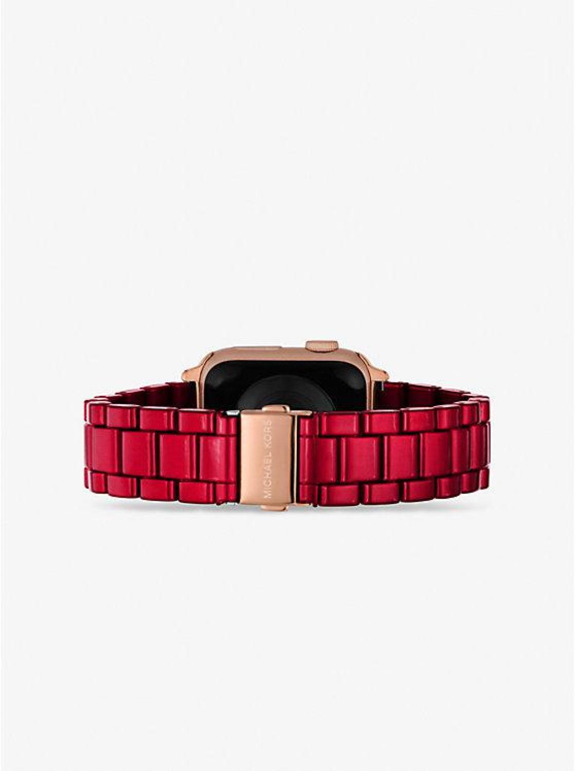 Red-Coated Stainless Steel Strap For Apple Watch®