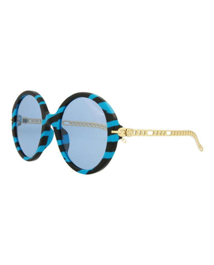 Round-Acetate Frame Sunglasses