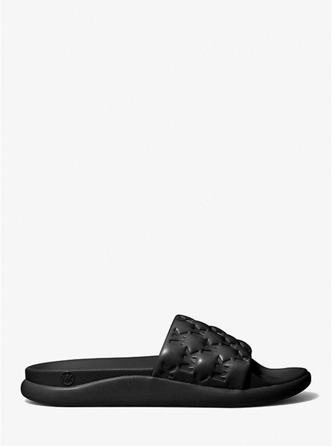 Finnie Embossed Faux Leather Slide Sandal