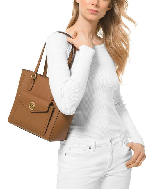 Michael Kors Joe Jet Set Top Zip Leather Tote ag